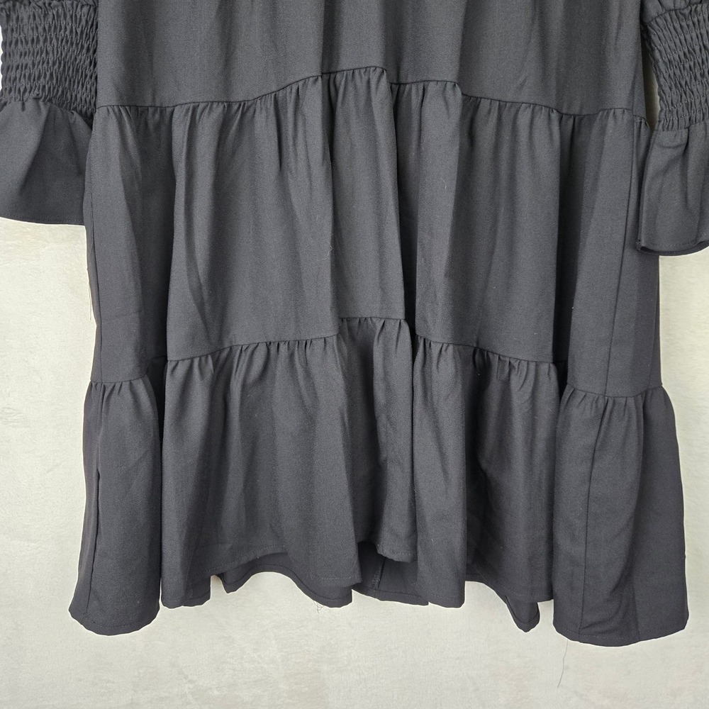 Tuckernuck Pomander Place Kenzo Black‎ Tiered Dress Medium Smocked Designer - Picture 5 of 11